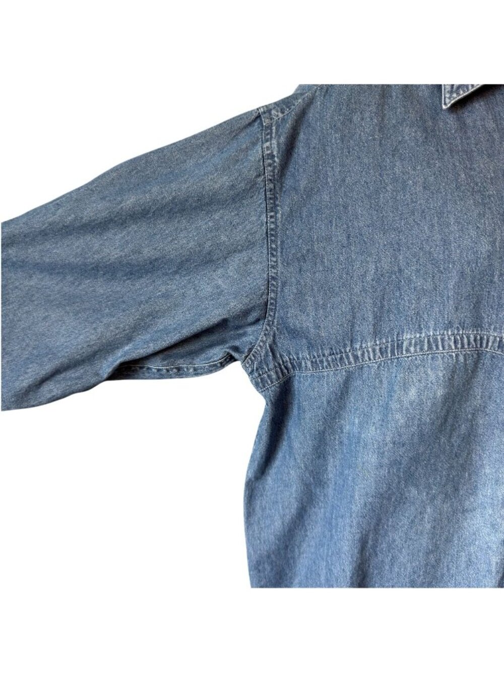 Vintage Cherokee Womens M Denim Button-Up Shirt Long Sleeve Tunic  Blue - Picture 6 of 16
